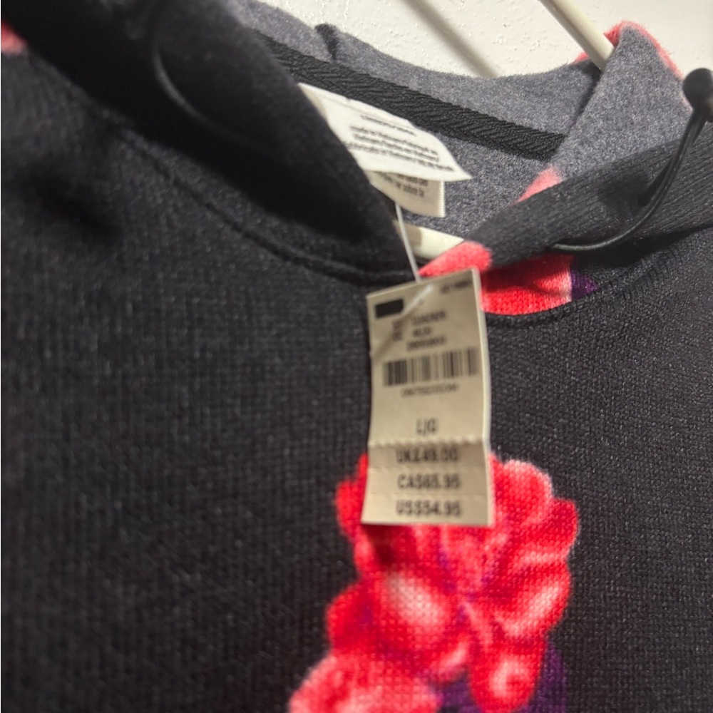 Victoria Secret Black with Floral Pull Over. Cinched at Bottom - Picture 5 of 8